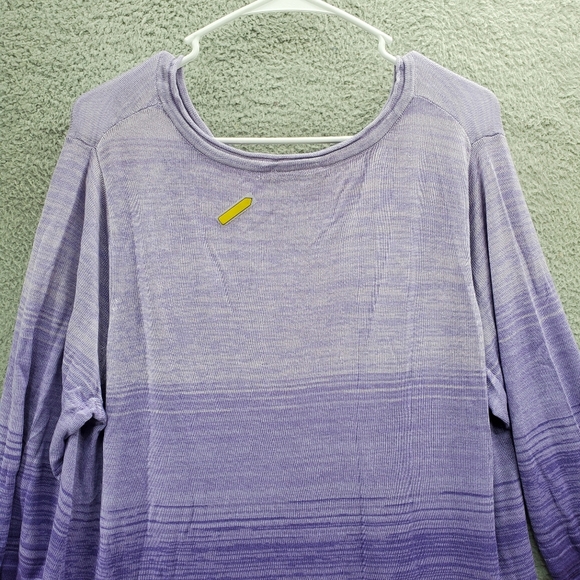 Catherines Women's Plus Size 1X Pointelle Ombre Pullover Sweater Purple - Picture 7 of 10